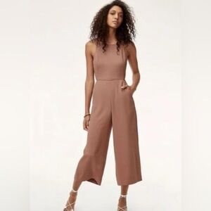 Wilfred Classic Open Back Tie Taupe Jumpsuit